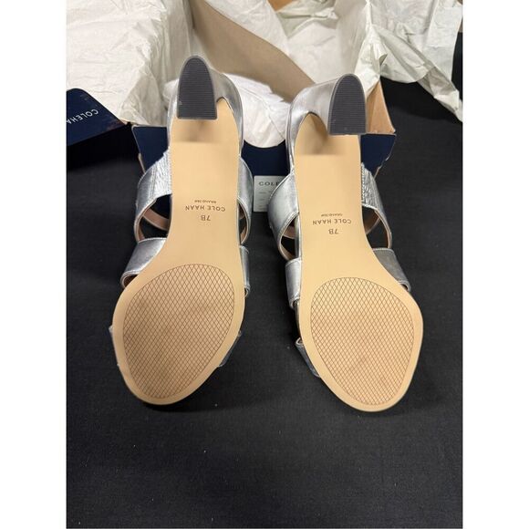 Cole Haan Hann Alyse Sandal 65mm Silver Specchio Leather 7 - Picture 5 of 6